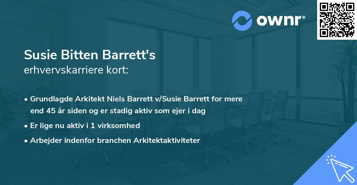 Susie Bitten Barrett's erhvervskarriere kort