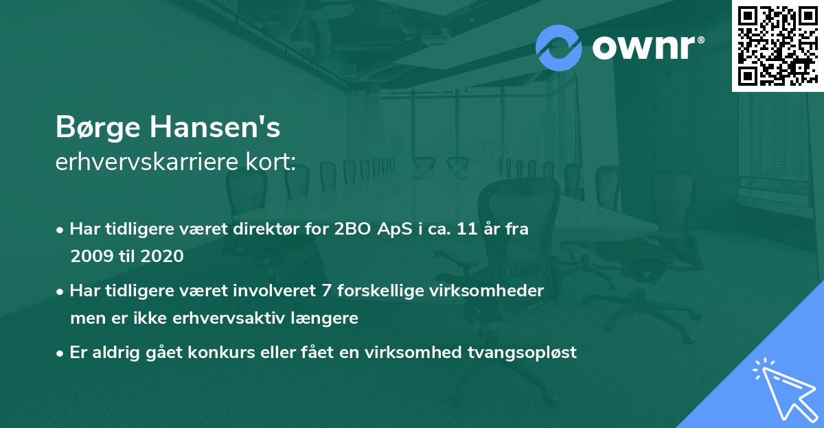 Børge Hansen's erhvervskarriere kort