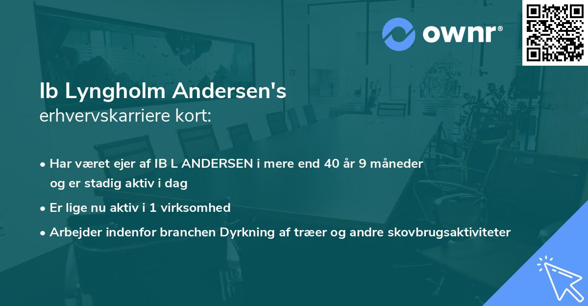 Ib Lyngholm Andersen's erhvervskarriere kort