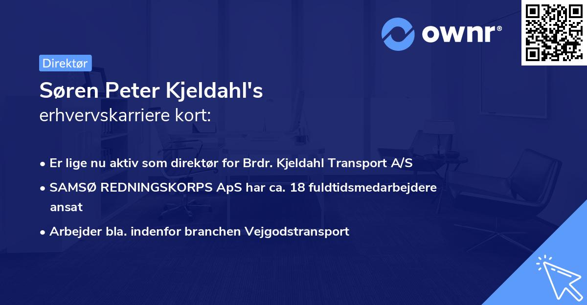 Søren Peter Kjeldahl's erhvervskarriere kort