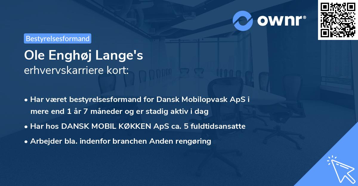 Ole Enghøj Lange's erhvervskarriere kort
