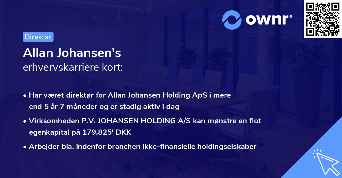 Allan Johansen's erhvervskarriere kort