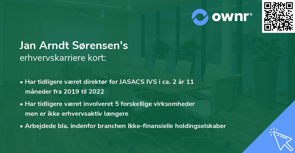 Jan Arndt Sørensen's erhvervskarriere kort