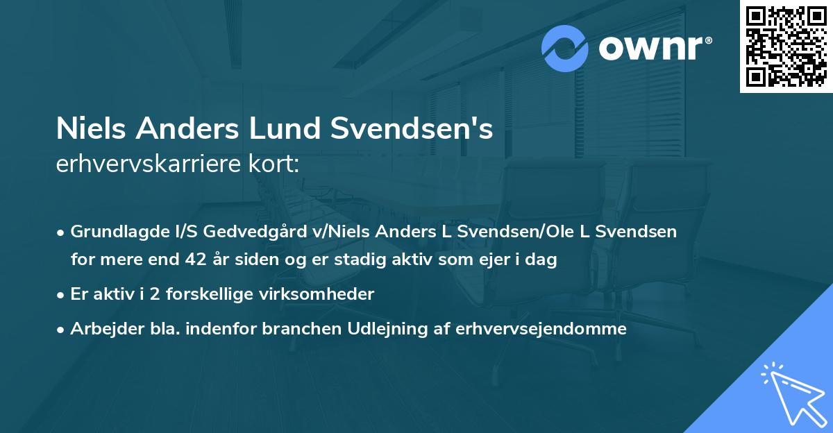 Niels Anders Lund Svendsen's erhvervskarriere kort