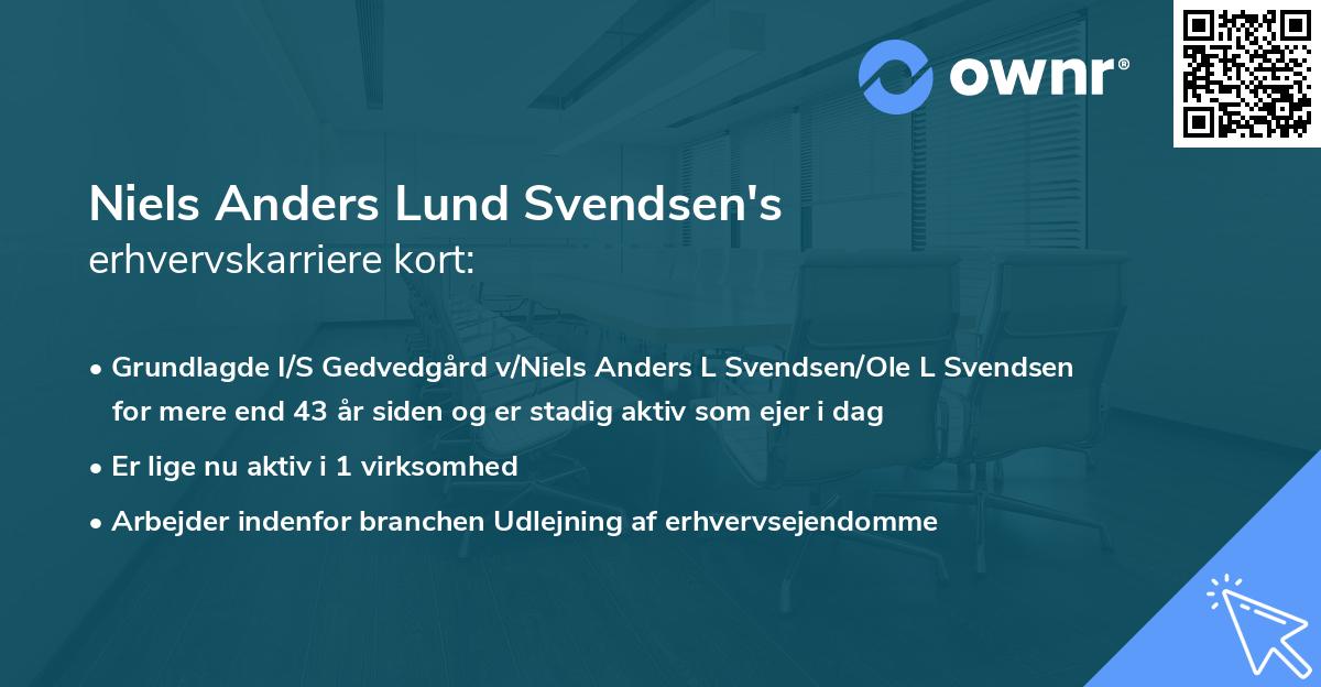 Niels Anders Lund Svendsen's erhvervskarriere kort