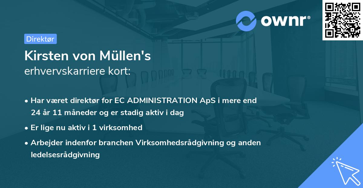 Kirsten von Müllen's erhvervskarriere kort