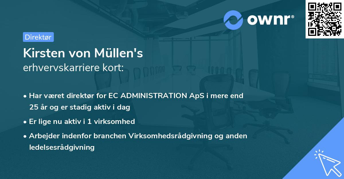 Kirsten von Müllen's erhvervskarriere kort