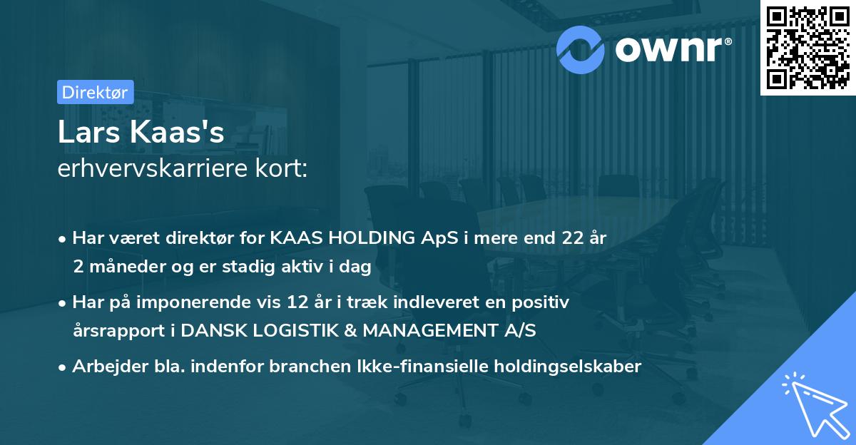 Lars Kaas's erhvervskarriere kort