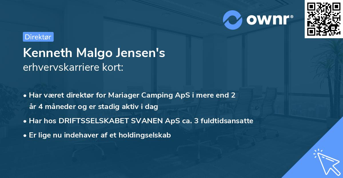 Kenneth Malgo Jensen's erhvervskarriere kort