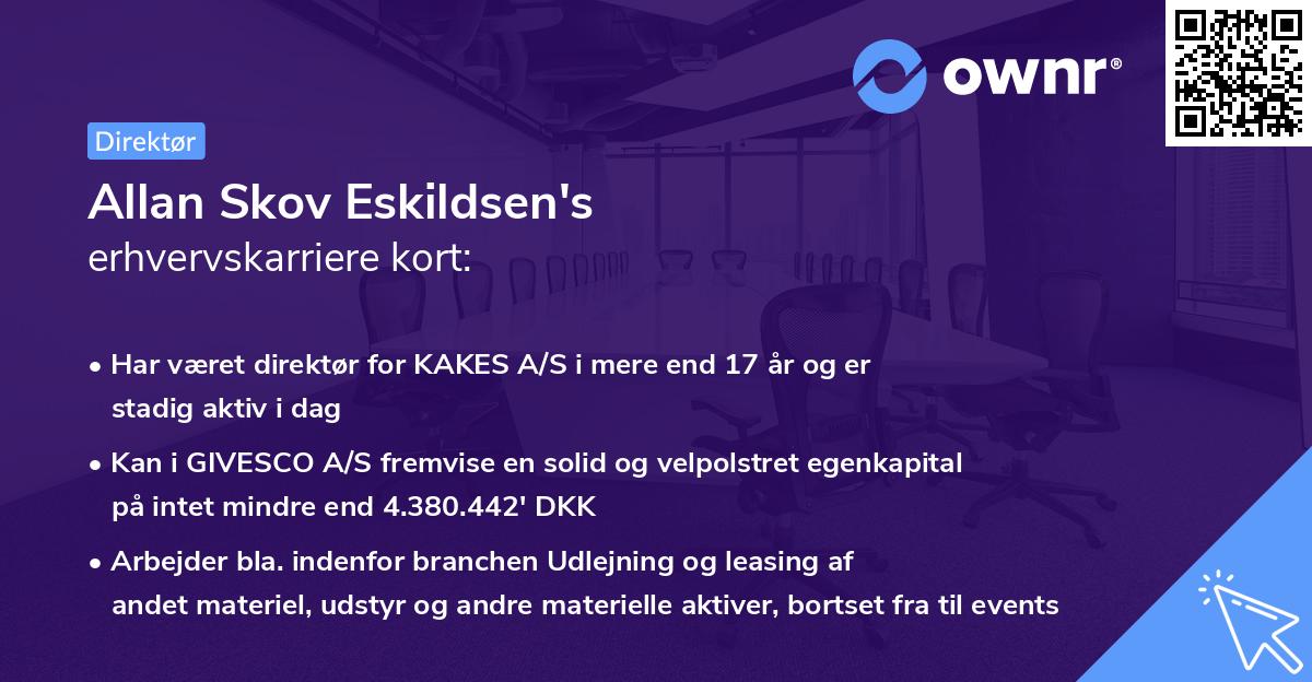 Allan Skov Eskildsen's erhvervskarriere kort