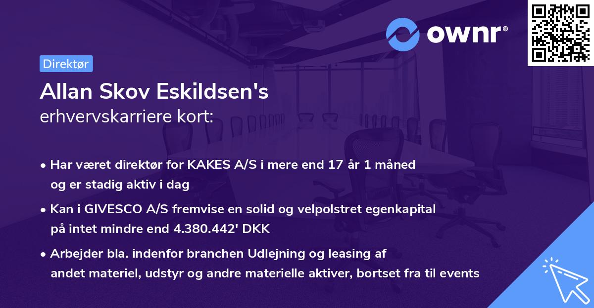 Allan Skov Eskildsen's erhvervskarriere kort