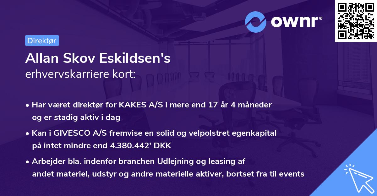 Allan Skov Eskildsen's erhvervskarriere kort