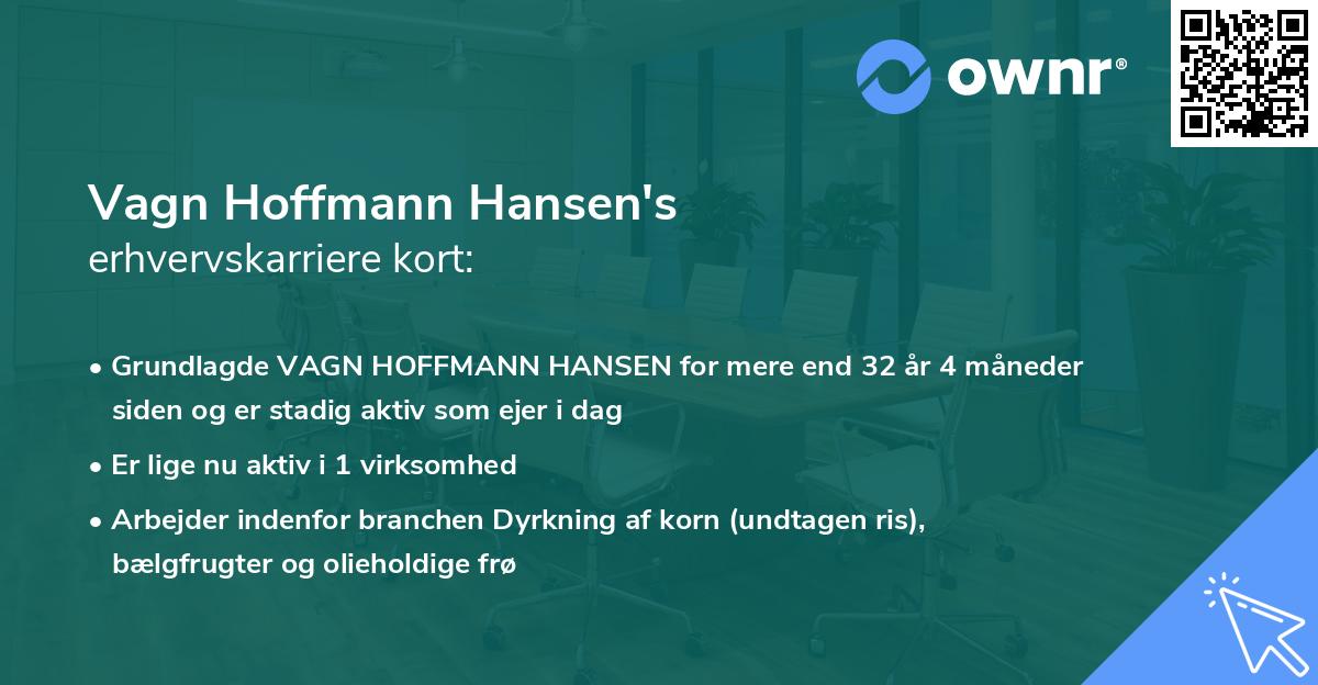 Vagn Hoffmann Hansen's erhvervskarriere kort