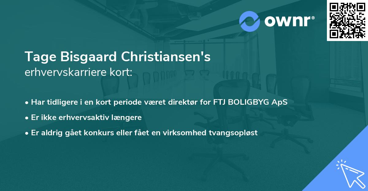 Tage Bisgaard Christiansen's erhvervskarriere kort