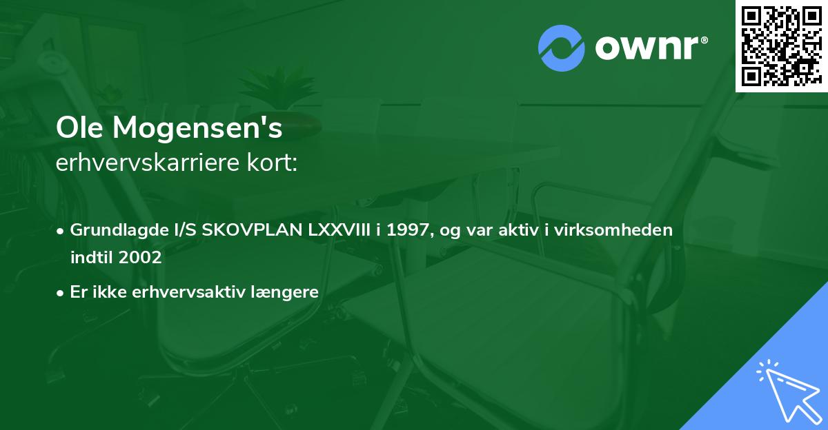 Ole Mogensen's erhvervskarriere kort