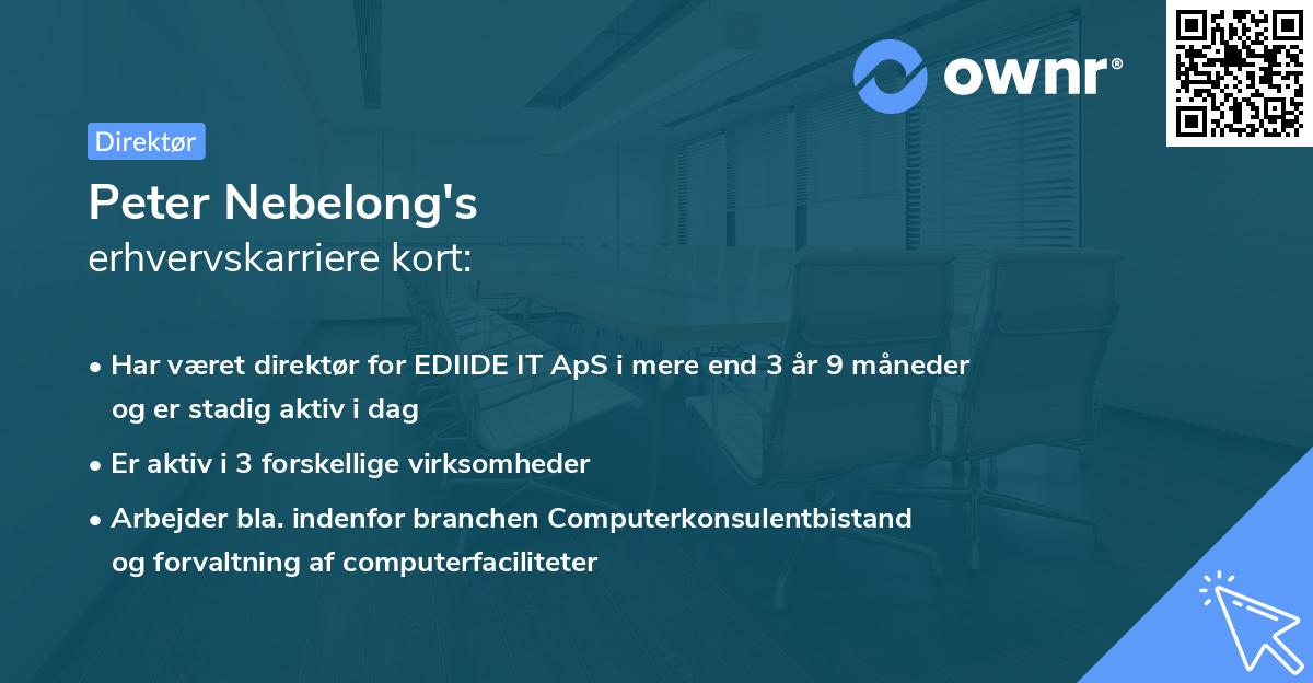 Peter Nebelong's erhvervskarriere kort