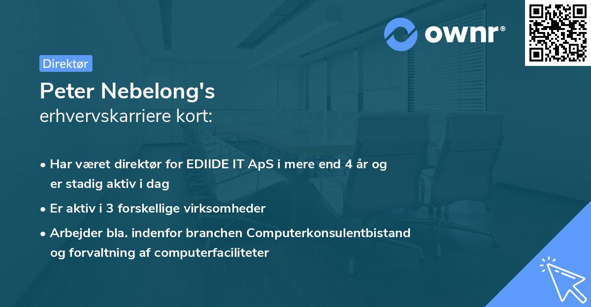 Peter Nebelong's erhvervskarriere kort
