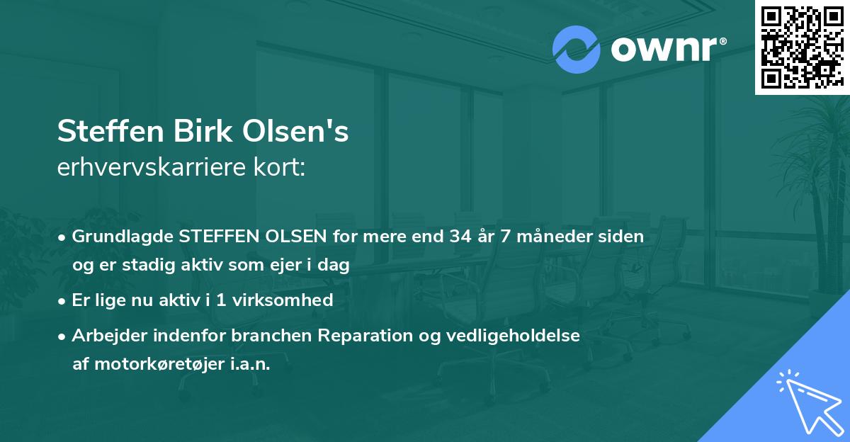 Steffen Birk Olsen's erhvervskarriere kort