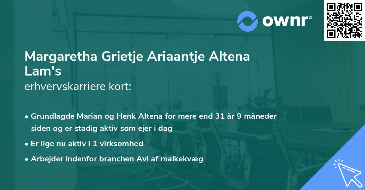 Margaretha Grietje Ariaantje Altena Lam's erhvervskarriere kort
