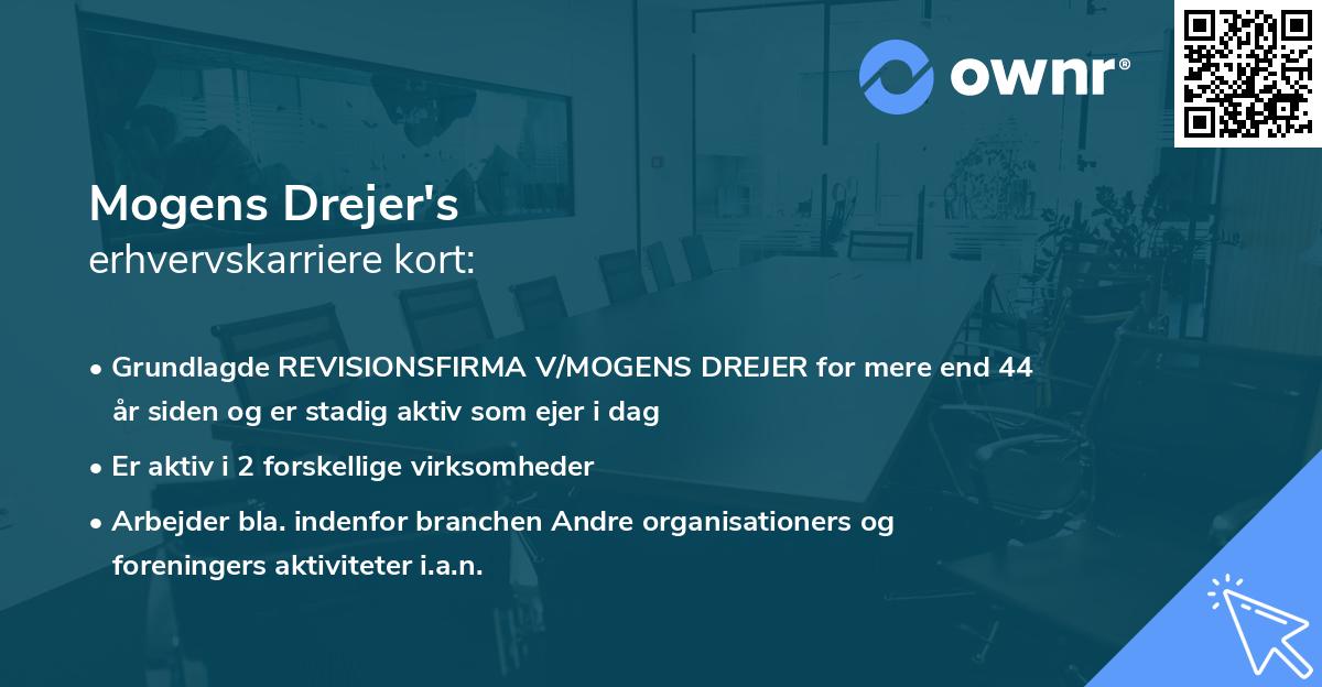 Mogens Drejer's erhvervskarriere kort