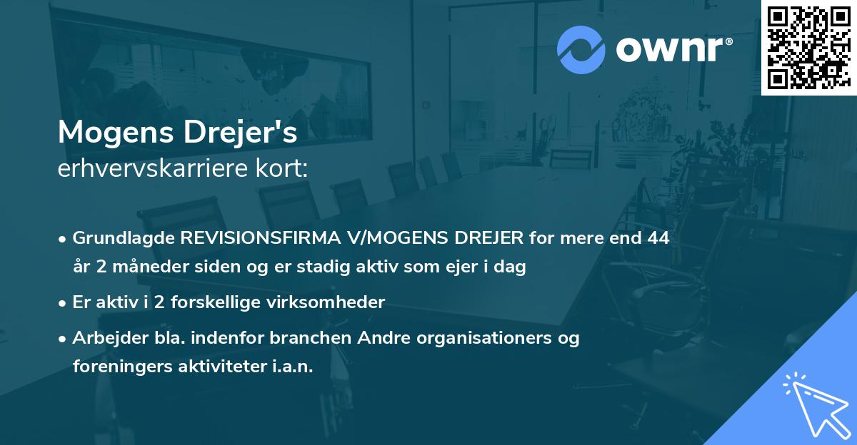 Mogens Drejer's erhvervskarriere kort