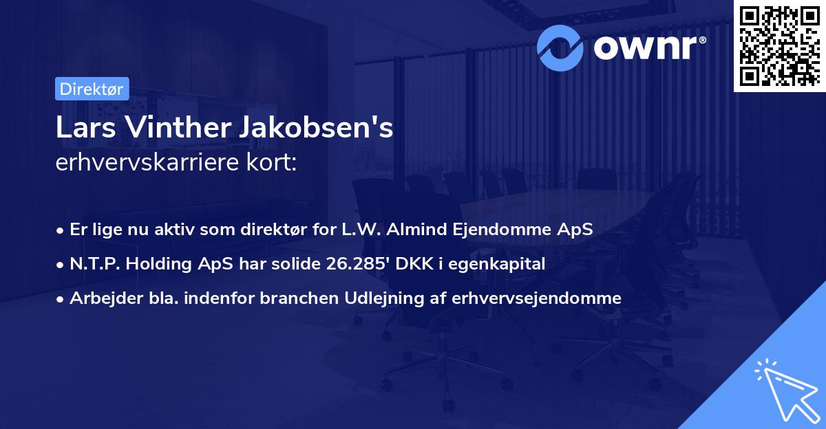 Lars Vinther Jakobsen's erhvervskarriere kort