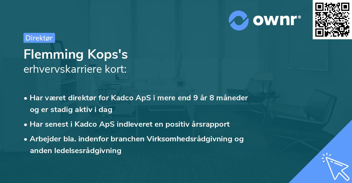 Flemming Kops's erhvervskarriere kort
