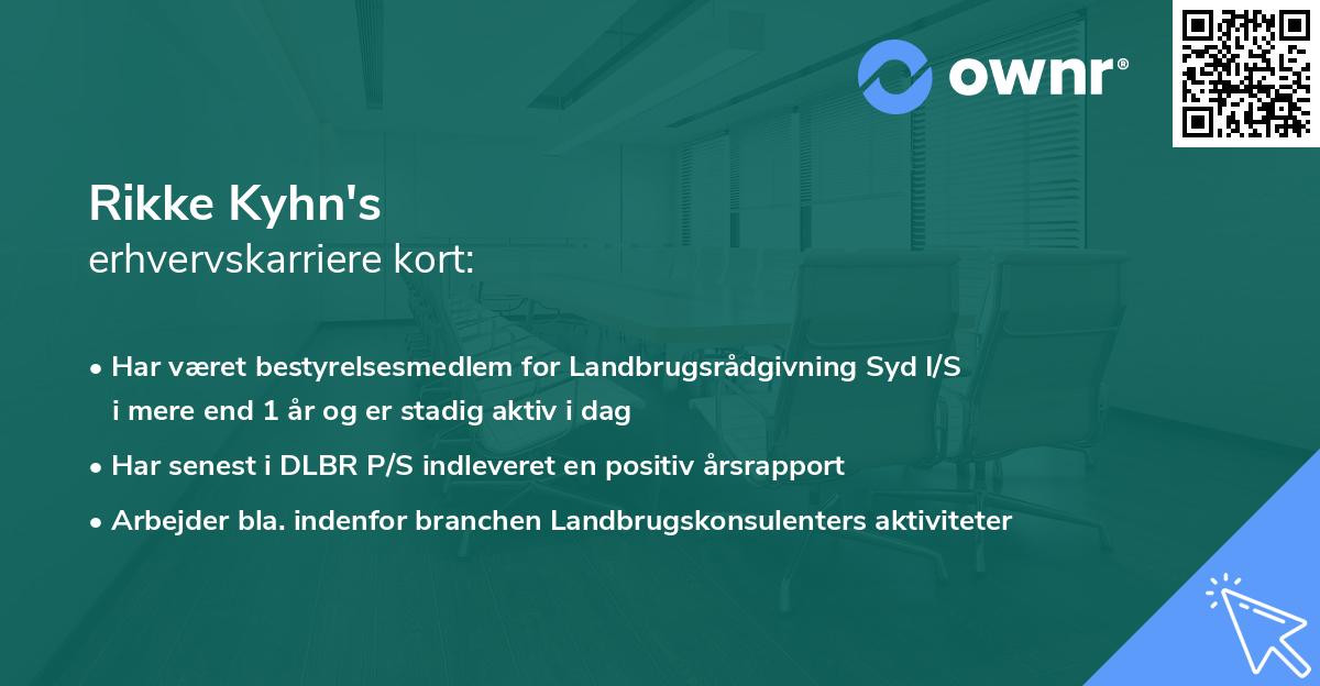 Rikke Kyhn's erhvervskarriere kort