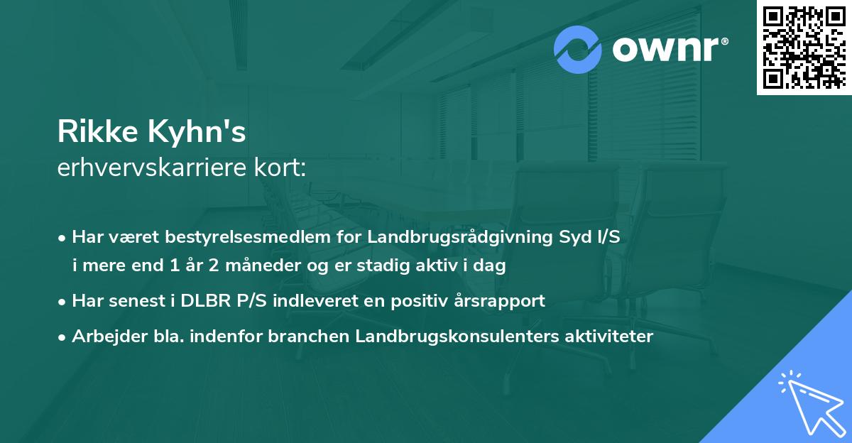 Rikke Kyhn's erhvervskarriere kort