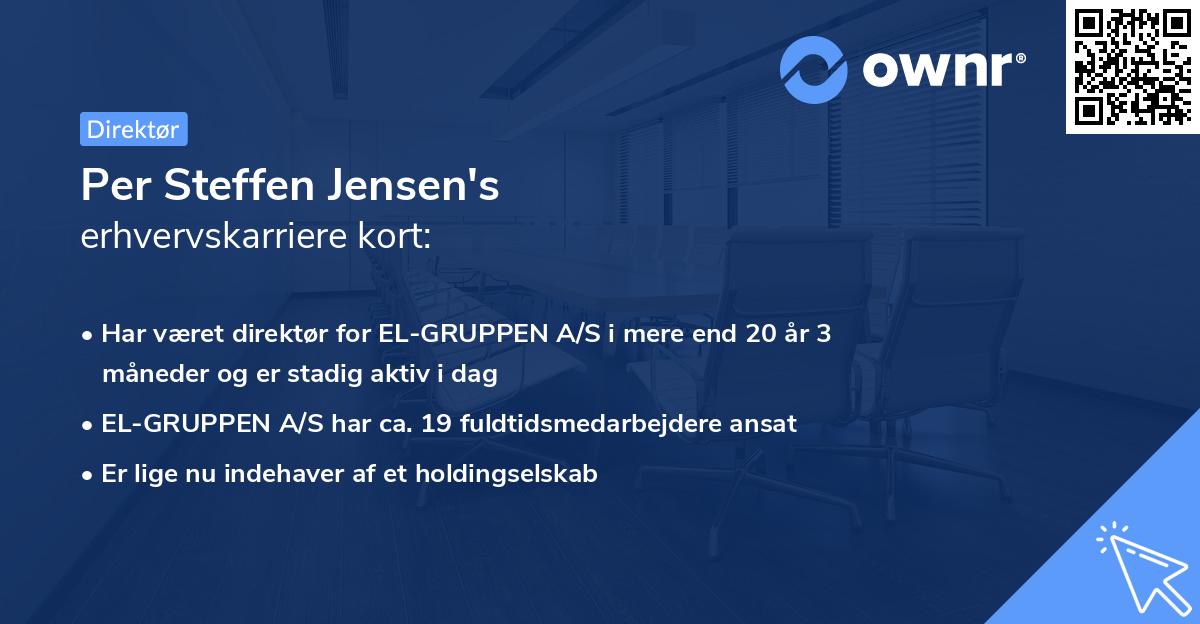 Per Steffen Jensen's erhvervskarriere kort