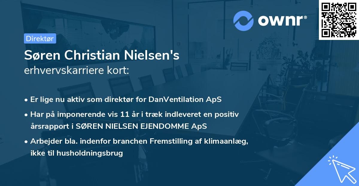 Søren Christian Nielsen's erhvervskarriere kort