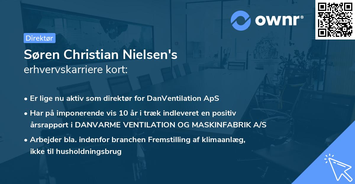 Søren Christian Nielsen's erhvervskarriere kort