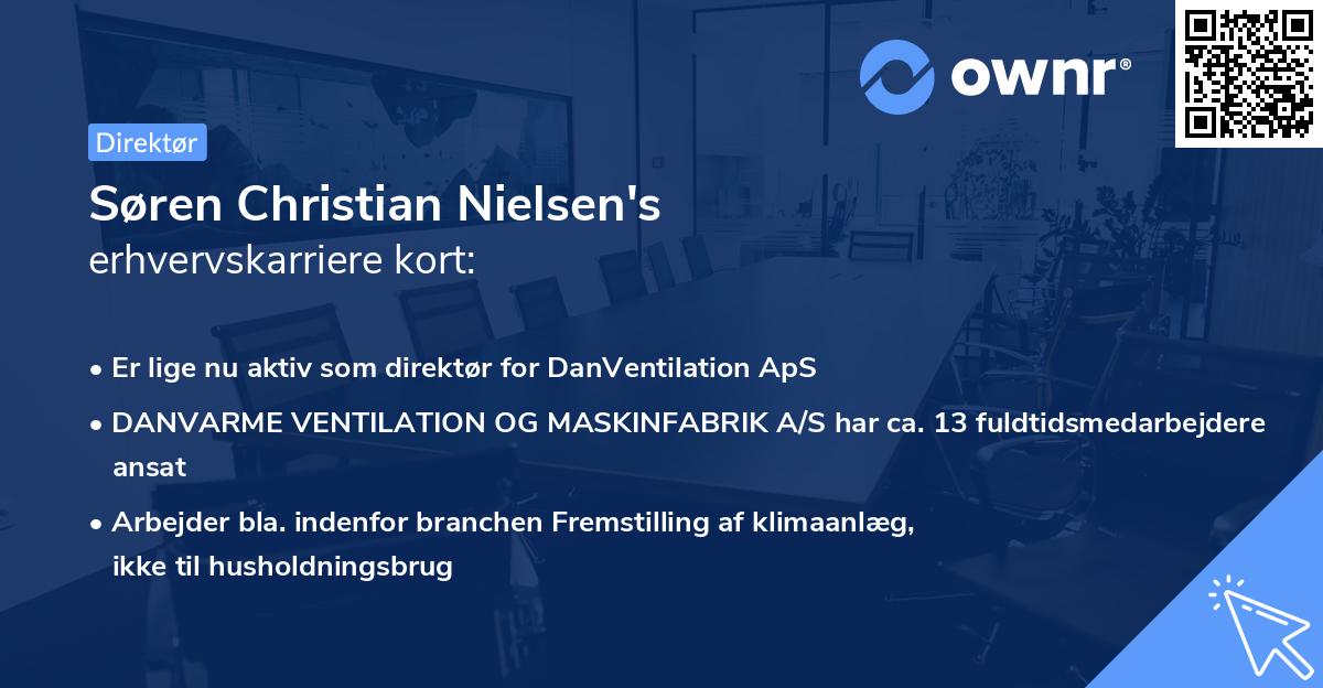 Søren Christian Nielsen's erhvervskarriere kort