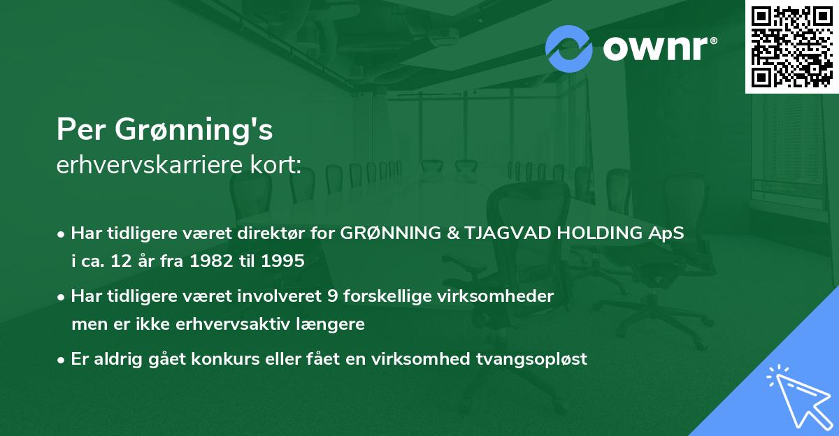 Per Grønning's erhvervskarriere kort