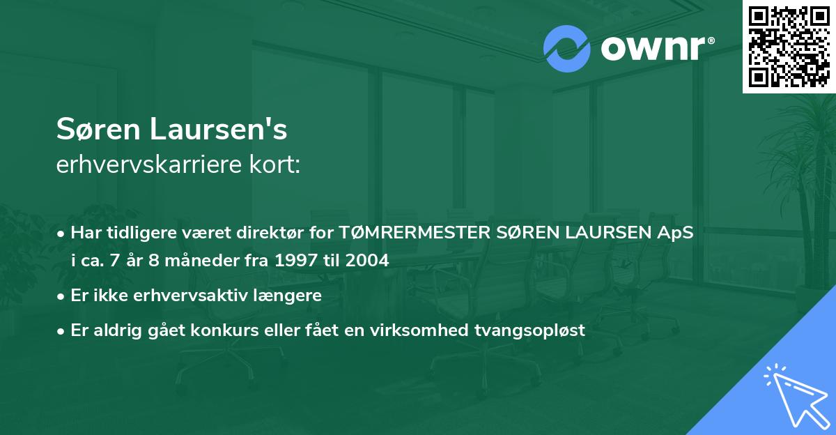 Søren Laursen's erhvervskarriere kort