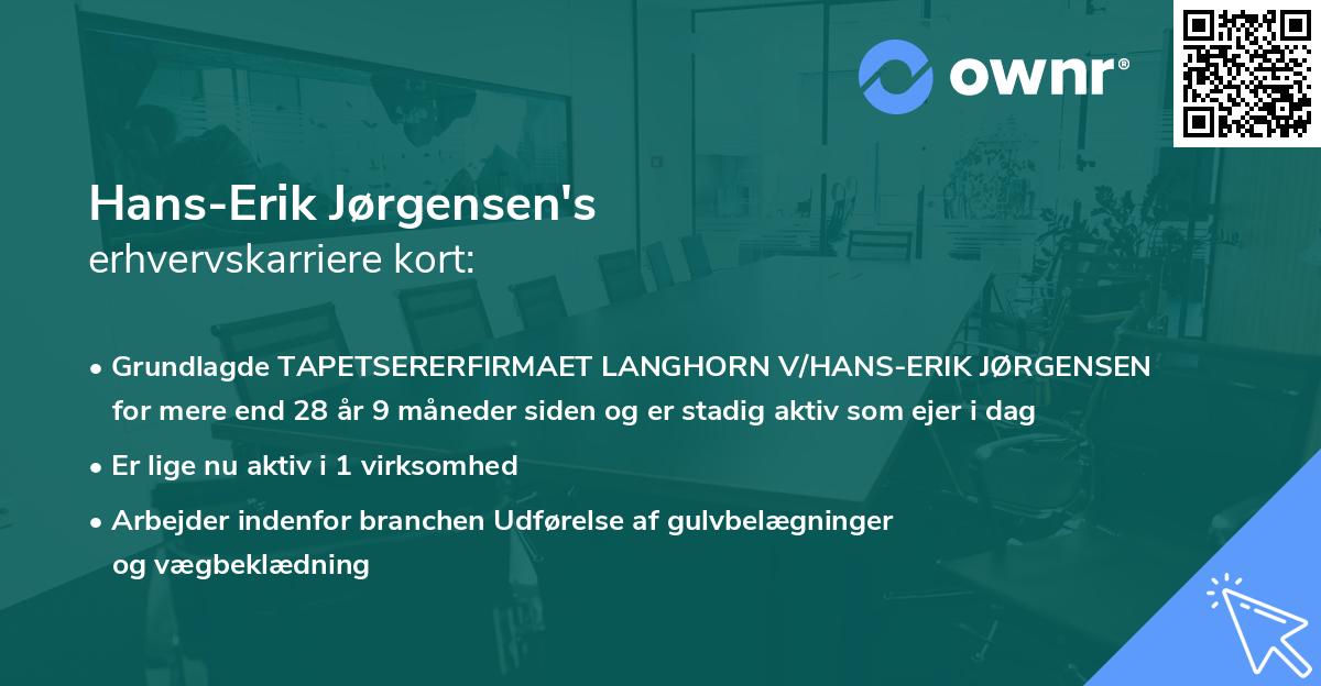 Hans-Erik Jørgensen's erhvervskarriere kort