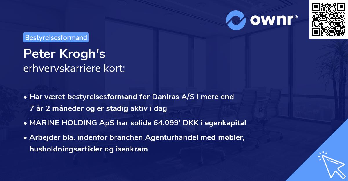 Peter Krogh's erhvervskarriere kort