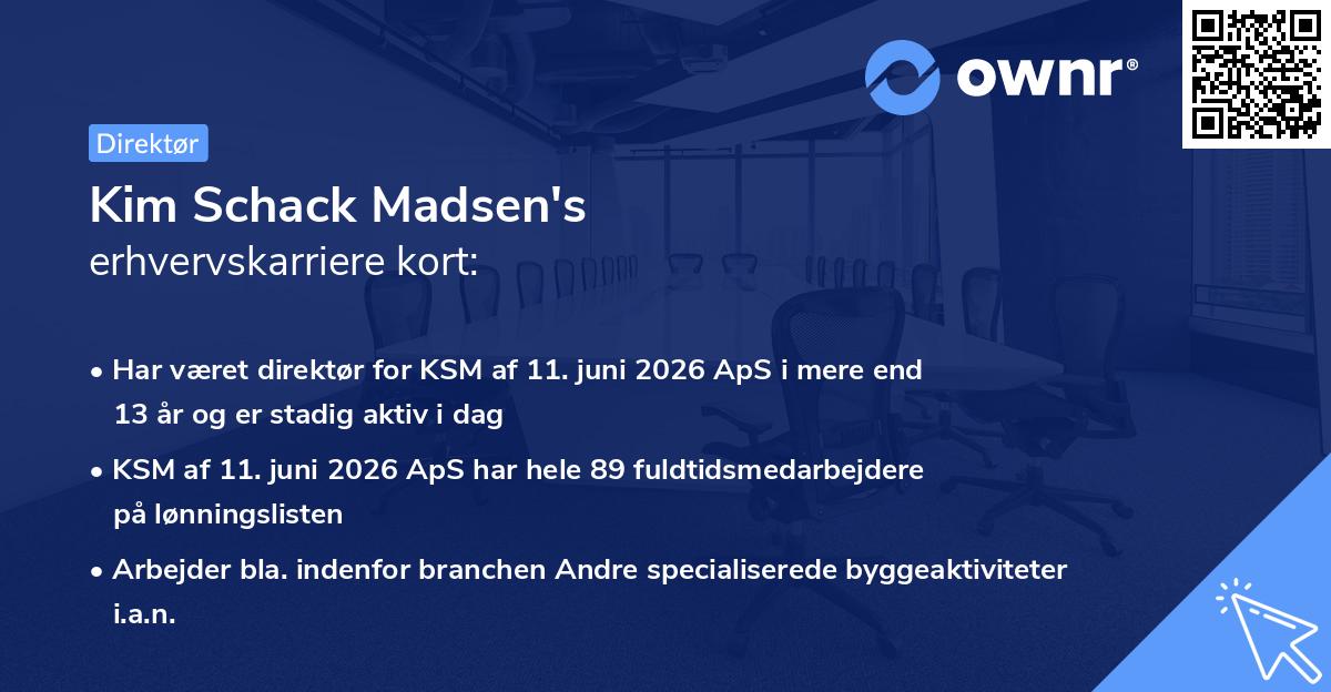 Kim Schack Madsen's erhvervskarriere kort