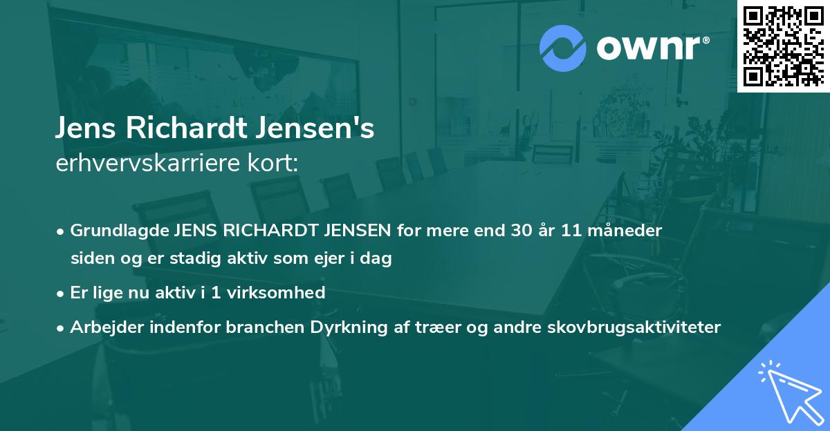 Jens Richardt Jensen's erhvervskarriere kort