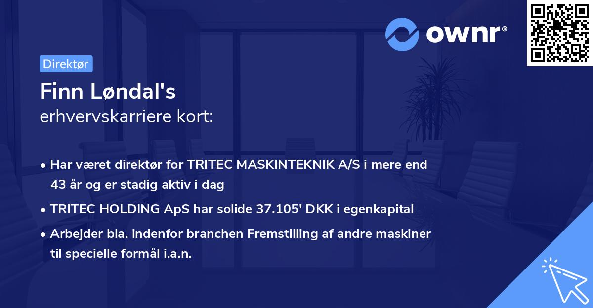 Finn Løndal's erhvervskarriere kort
