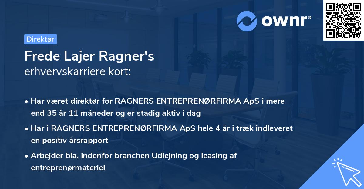 Frede Lajer Ragner's erhvervskarriere kort