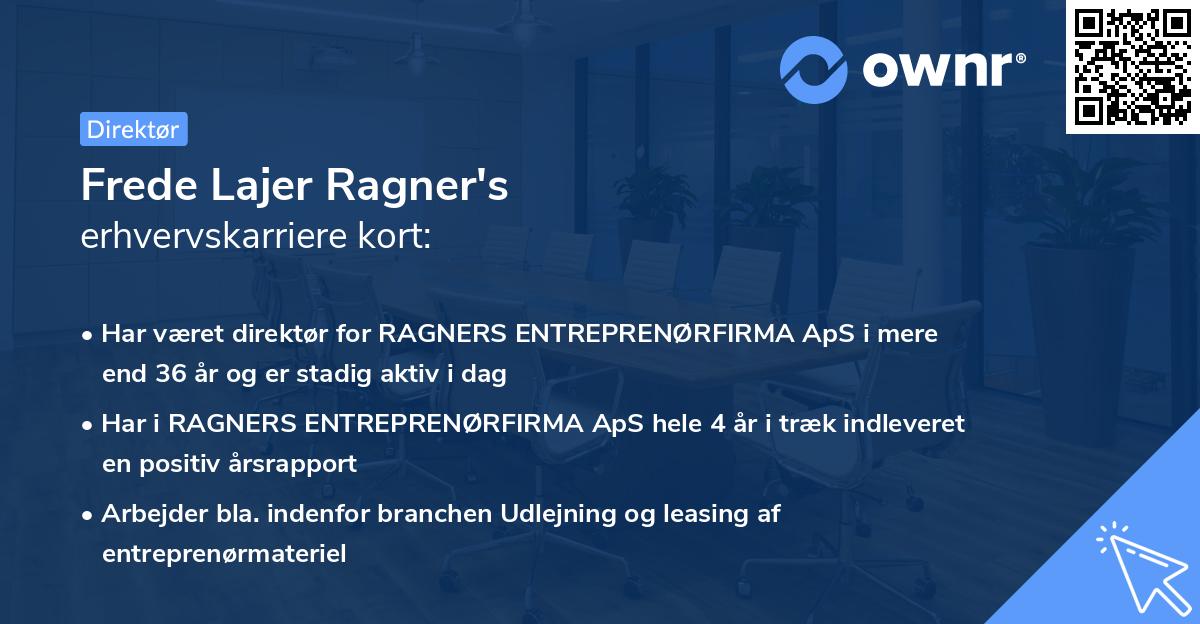 Frede Lajer Ragner's erhvervskarriere kort