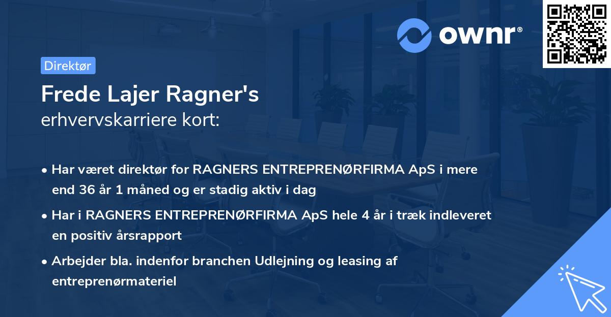 Frede Lajer Ragner's erhvervskarriere kort