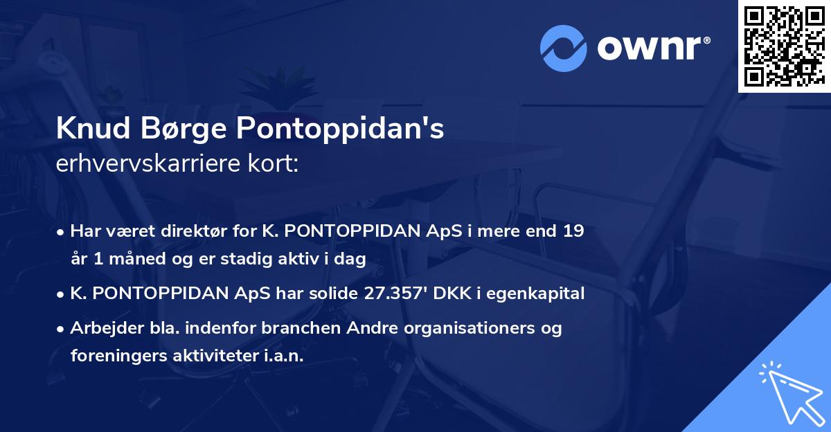 Knud Børge Pontoppidan's erhvervskarriere kort
