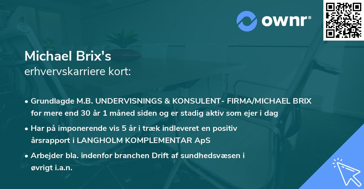 Michael Brix's erhvervskarriere kort