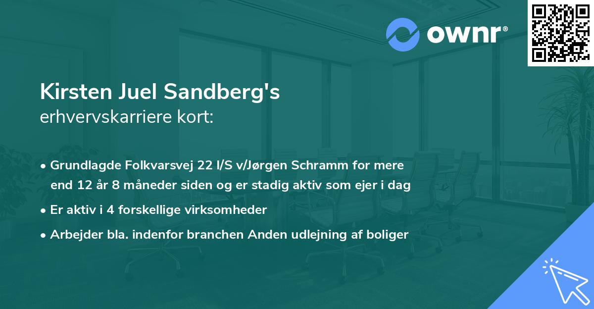Kirsten Juel Sandberg's erhvervskarriere kort