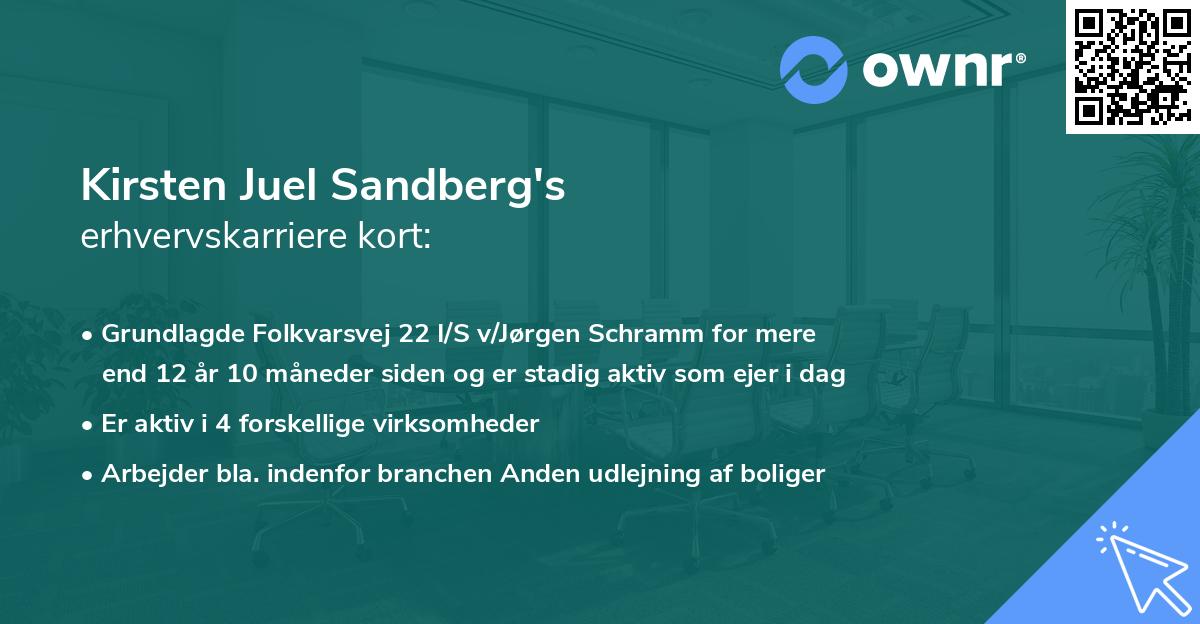 Kirsten Juel Sandberg's erhvervskarriere kort