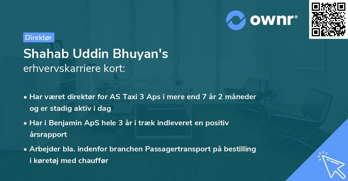 Shahab Uddin Bhuyan's erhvervskarriere kort