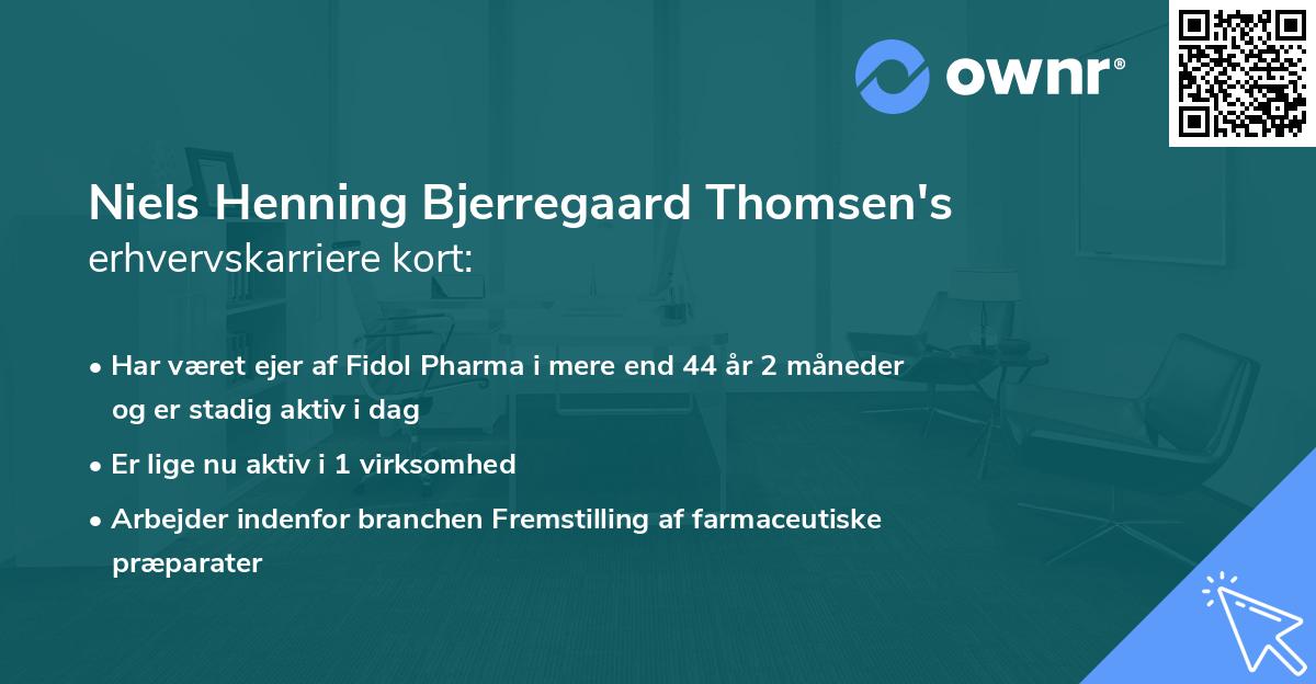 Niels Henning Bjerregaard Thomsen's erhvervskarriere kort