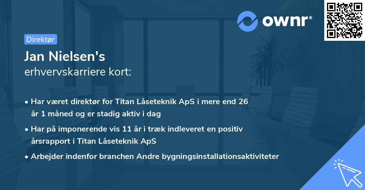 Jan Nielsen's erhvervskarriere kort